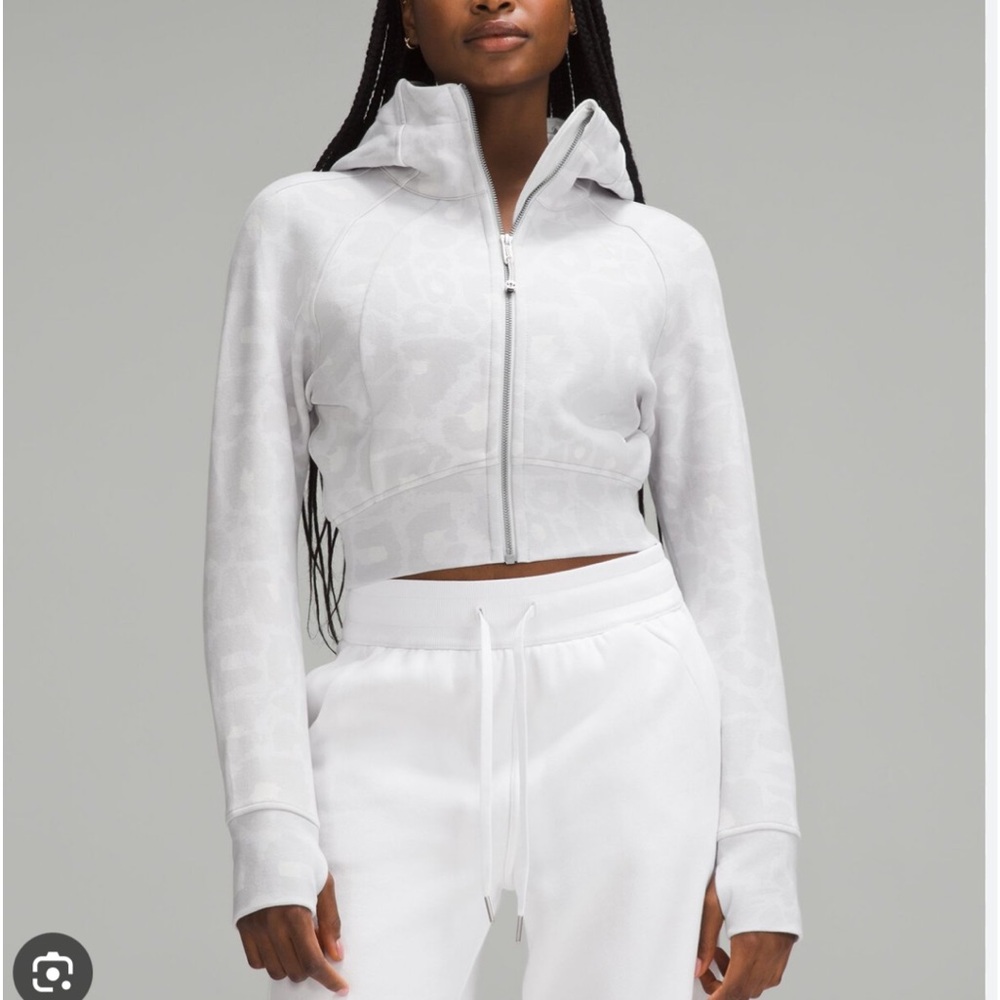 NWT LULULEMON SCUBA FULL-ZIP CROPPED Spray Leopard WP Grey Multi SIZE 6